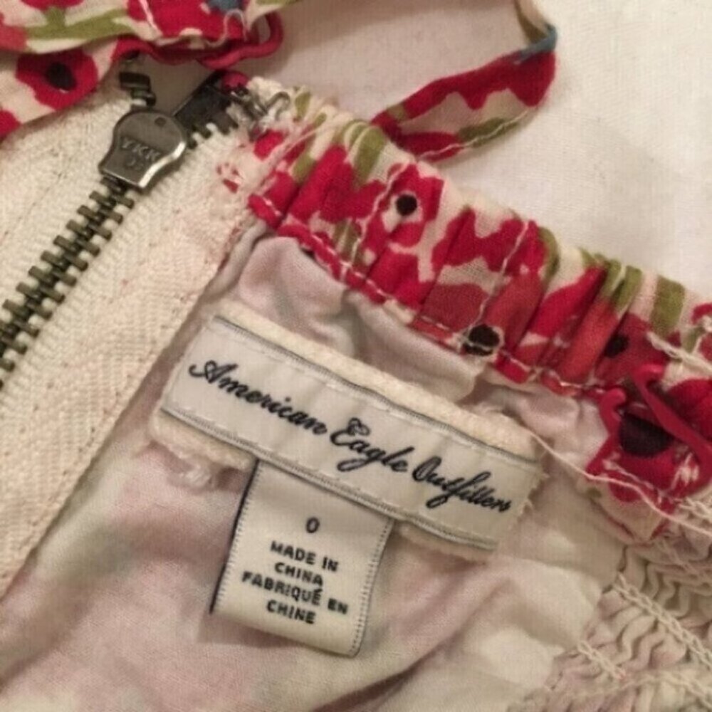 American Eagle Spaghetti Strap Floral Red Summer Dress - Picture 6 of 8